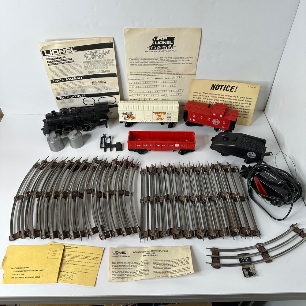 Vintage 1981 Lionel 8902 Train Lot 5 Cars O Gauge Transformer Paperwork Untested